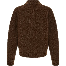 Brown Alpaca Leather Polo Shirt