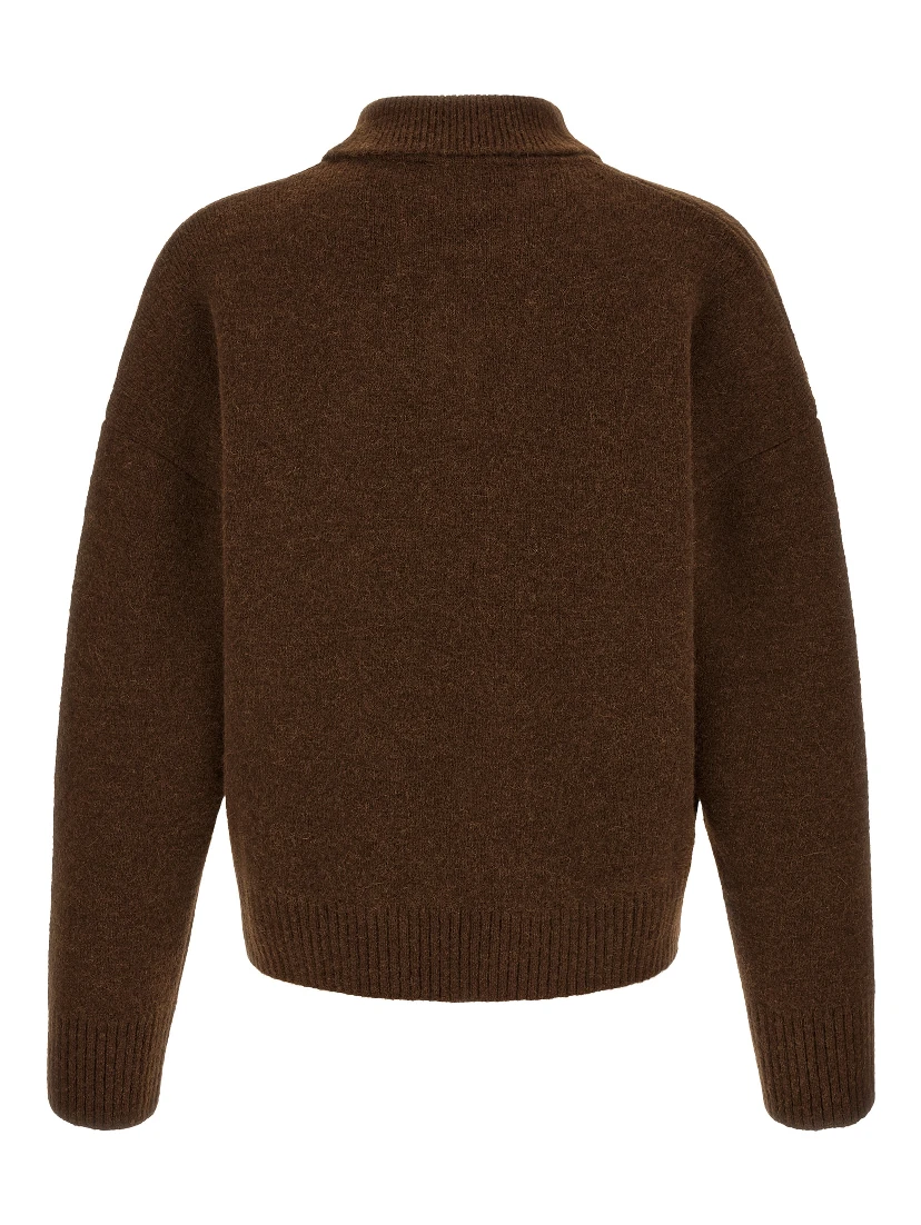 Brown Alpaca Leather Polo Shirt