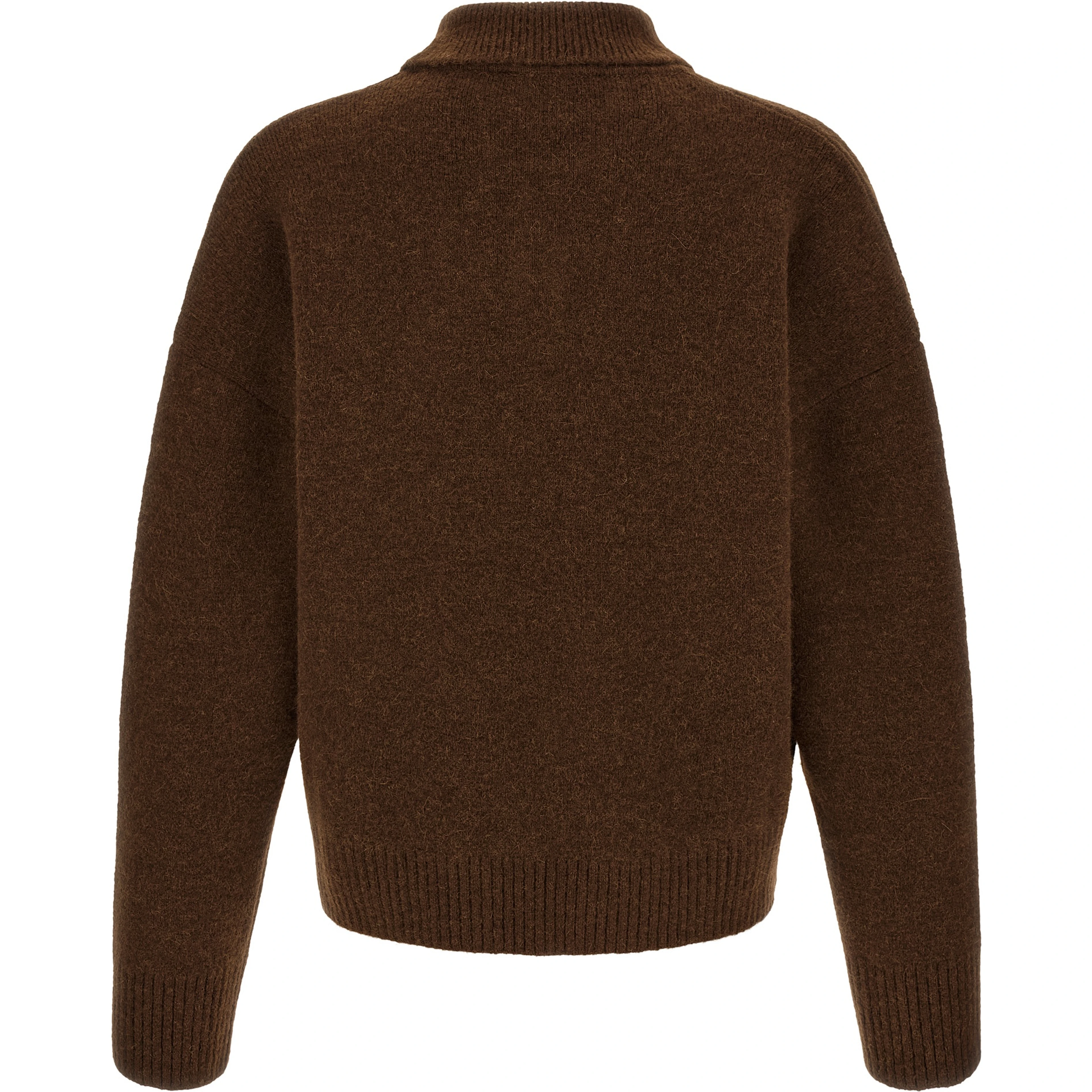 Brown Alpaca Leather Polo Shirt