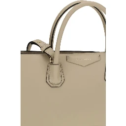 Beige Calf Leather Bos Taurus Handbag