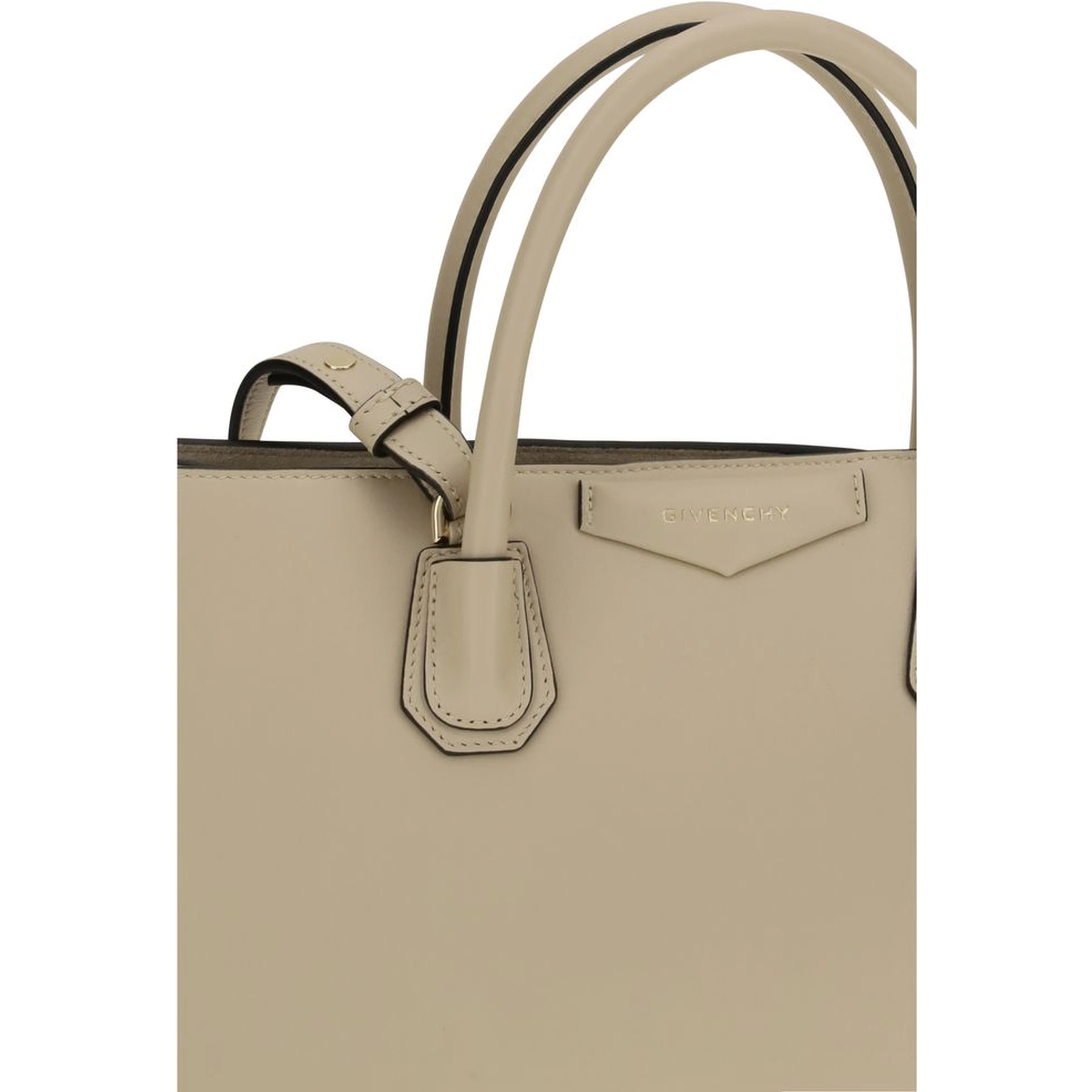 Beige Calf Leather Bos Taurus Handbag