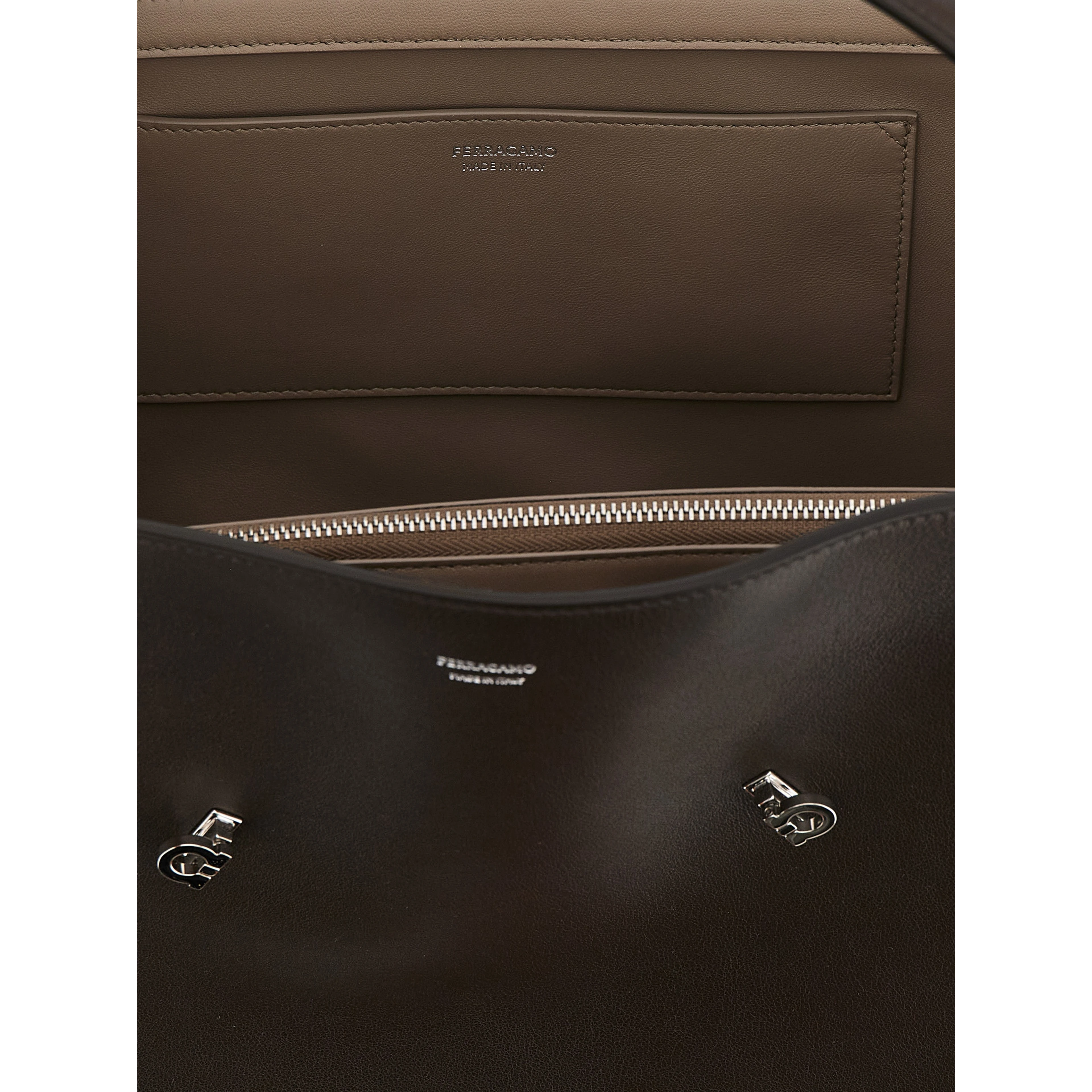 Brown Calfskin Shoulder Bag