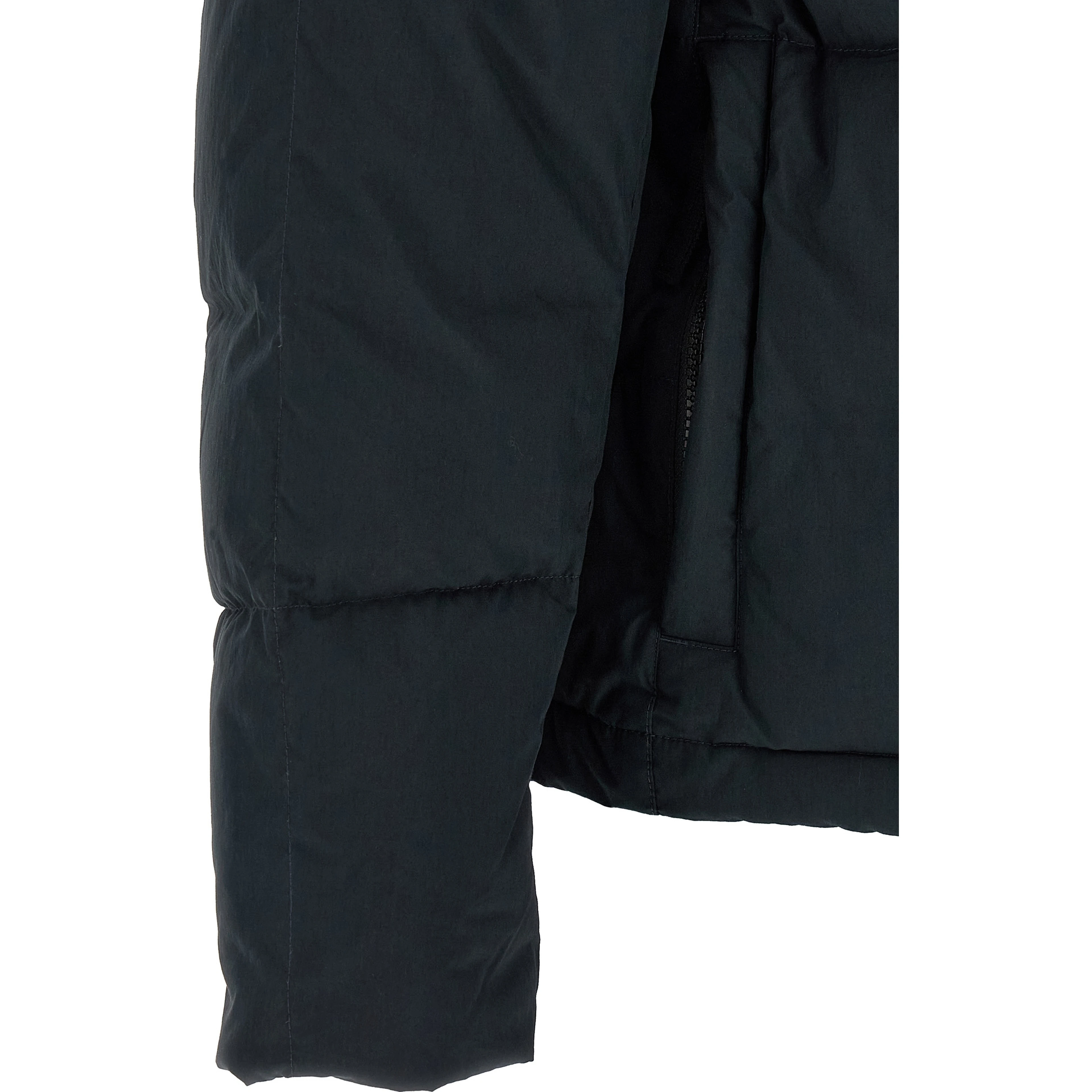 Blue Cotton Full-Length Jacket