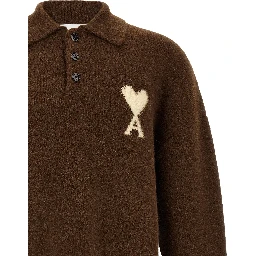 Brown Alpaca Leather Polo Shirt