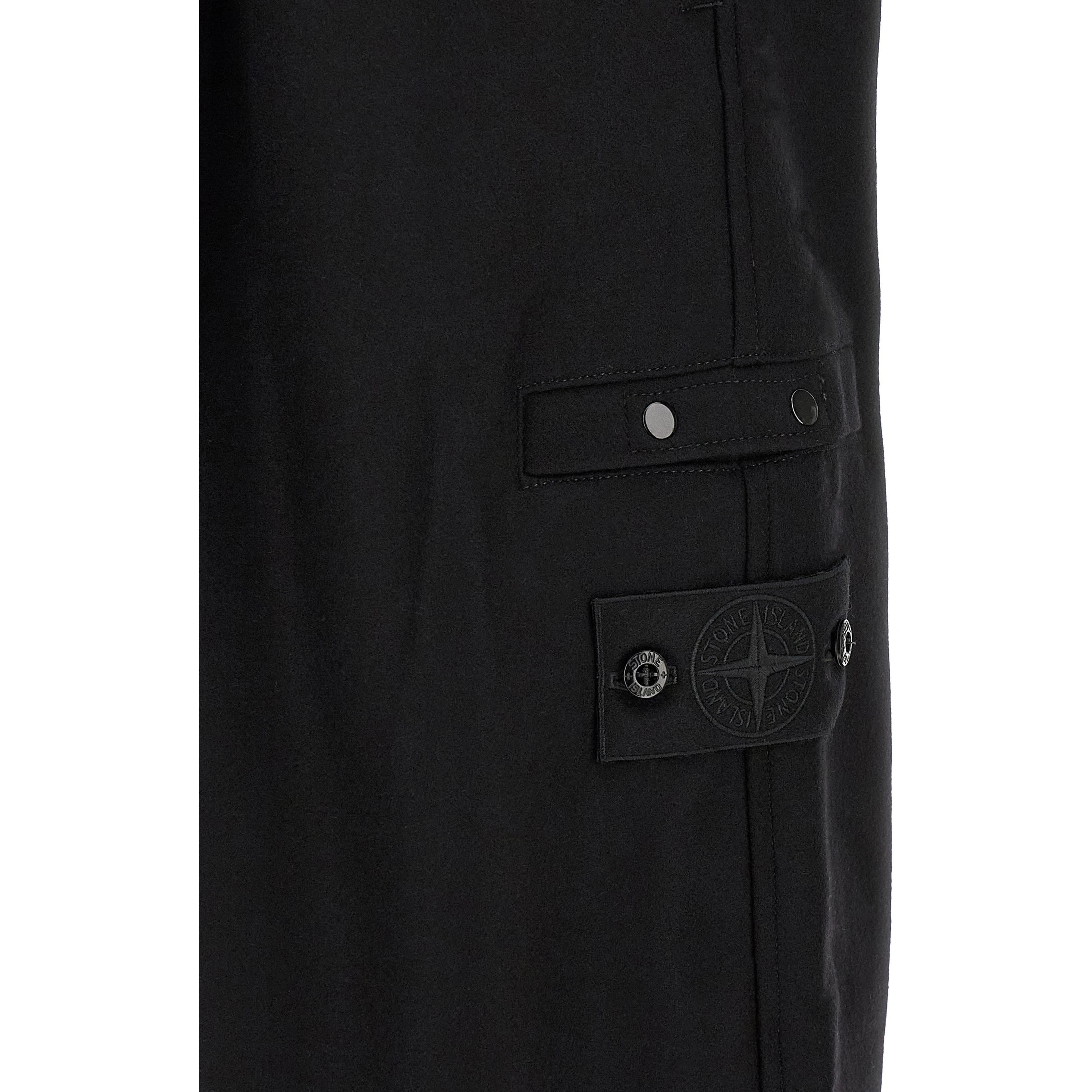 Black Virgin Wool Cargo Pants