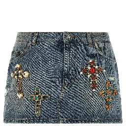 Blue Cotton Long Skirt