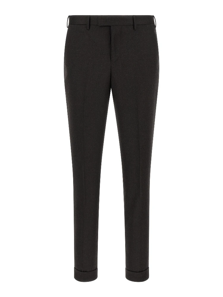 Brown Virgin Wool Dress Pants