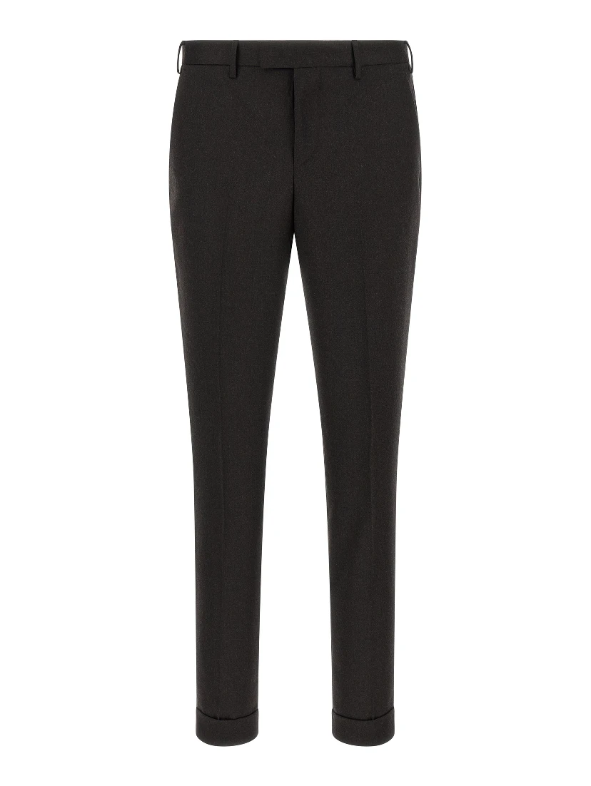 Brown Virgin Wool Dress Pants