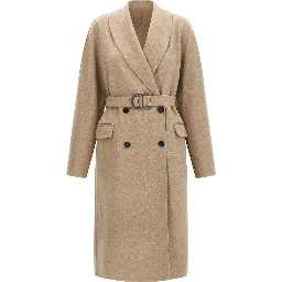 Beige Virgin Wool Coat