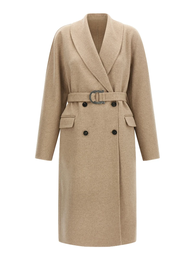 Beige Virgin Wool Coat