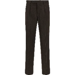 Brown Virgin Wool Dress Pants