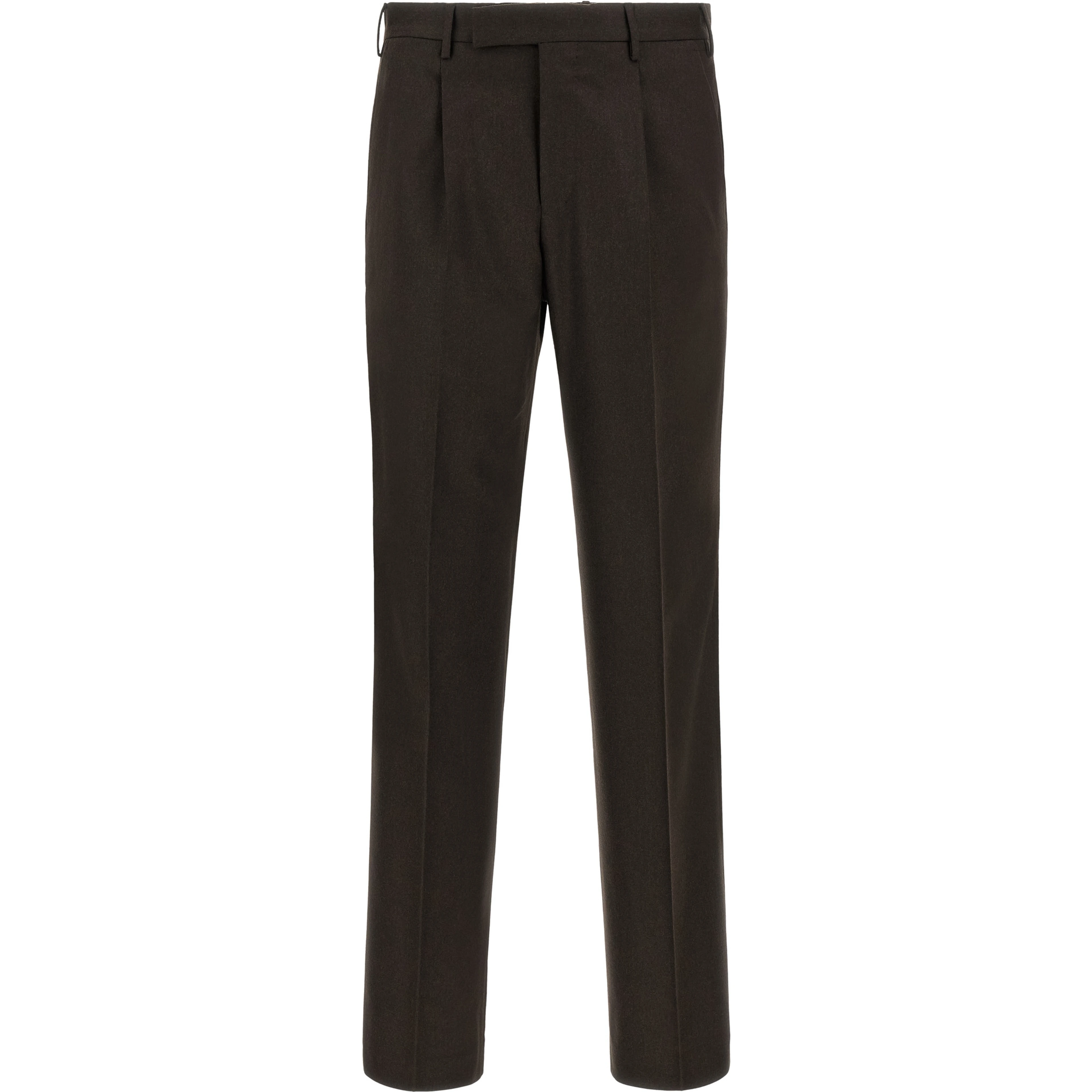 Brown Virgin Wool Dress Pants