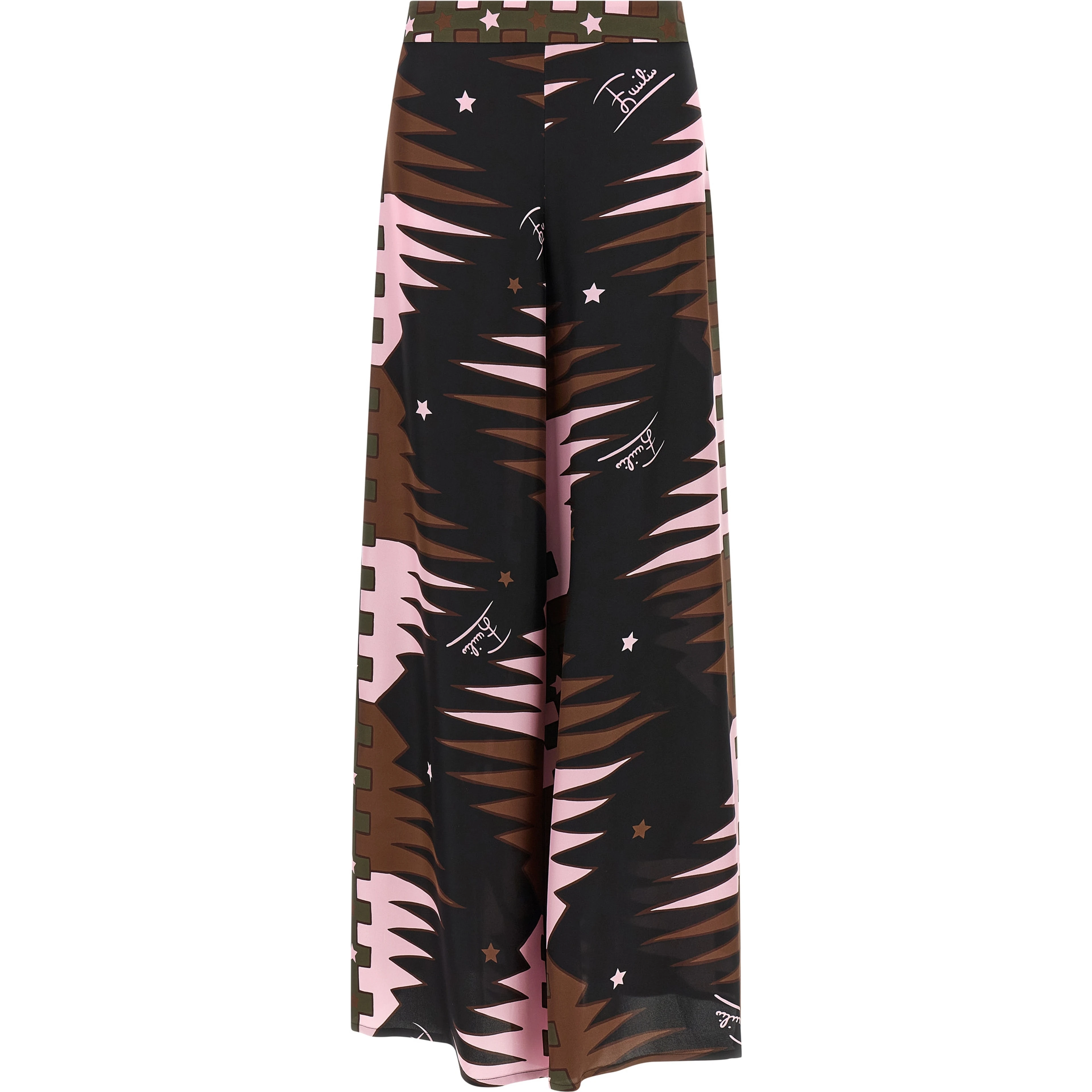 Multicolor Silk Casual Pants