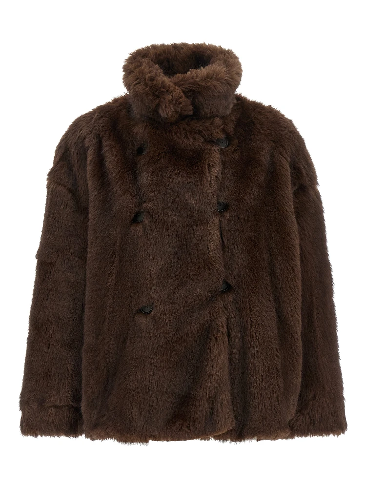 Brown Polyester Coat