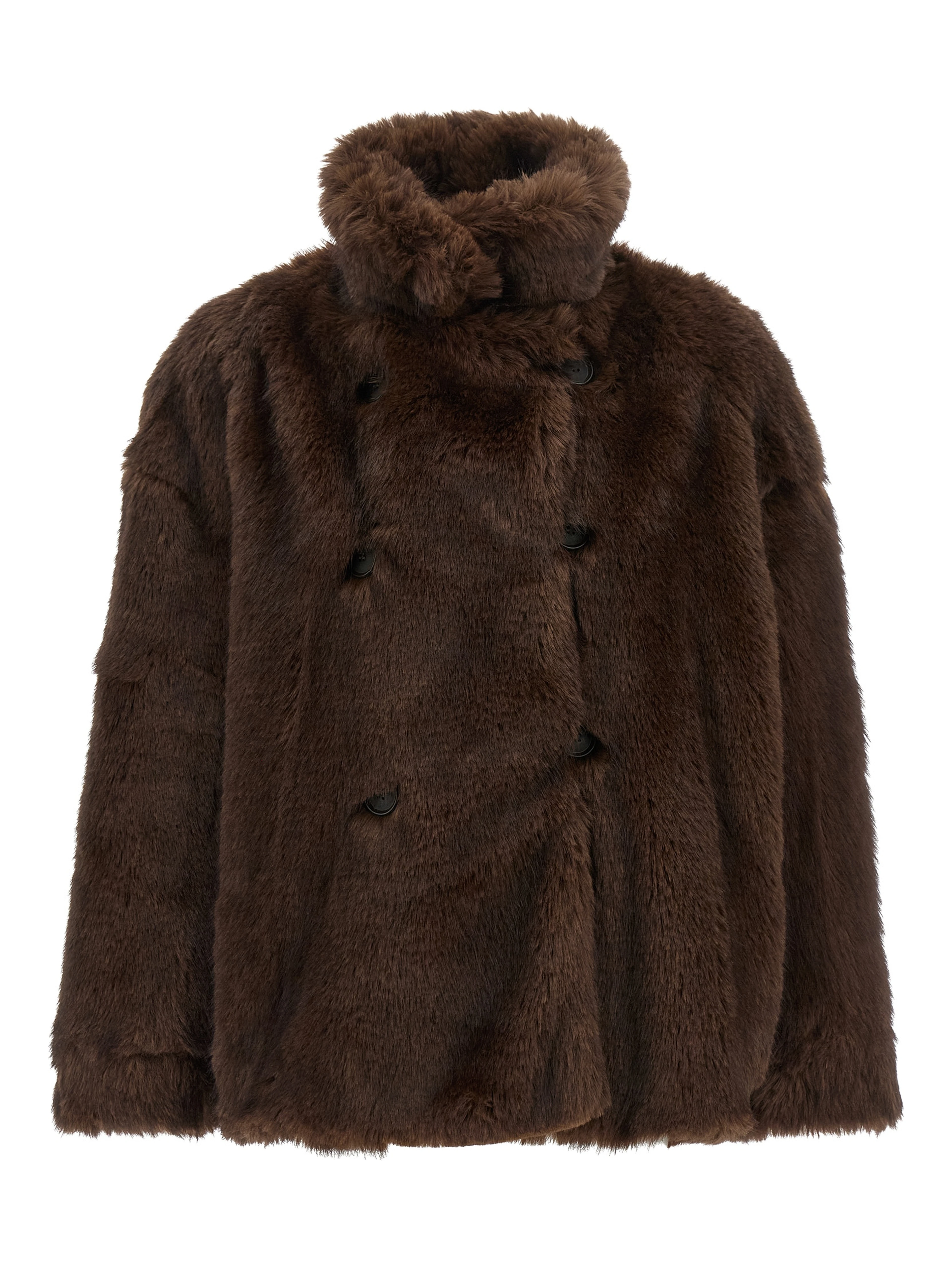 Brown Polyester Coat