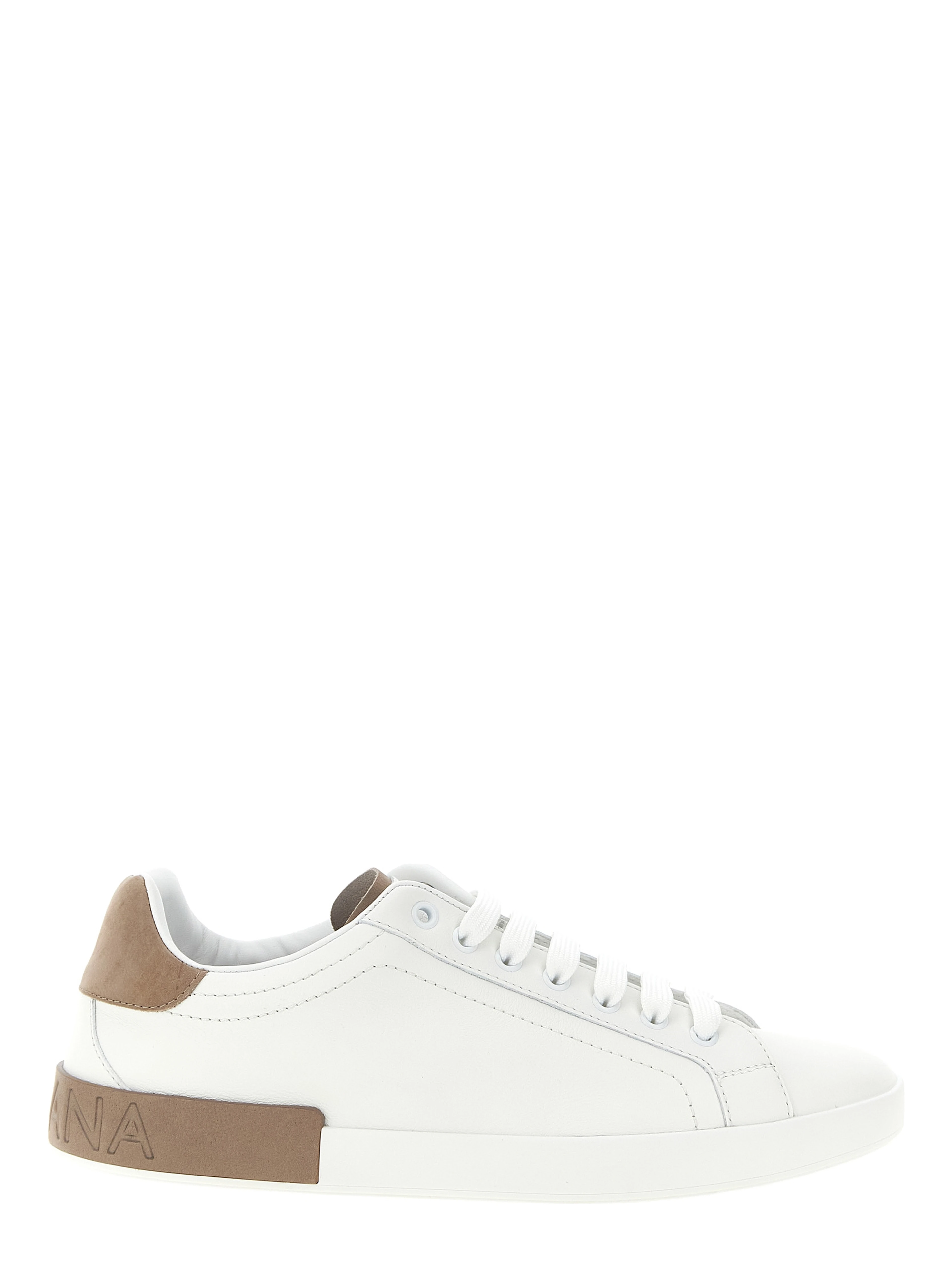 Beige Calfskin Low Top Sneakers