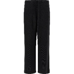 Black Cotton-Like Casual Pants
