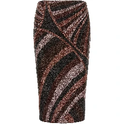 Bordeaux Polyamide Midi Skirt