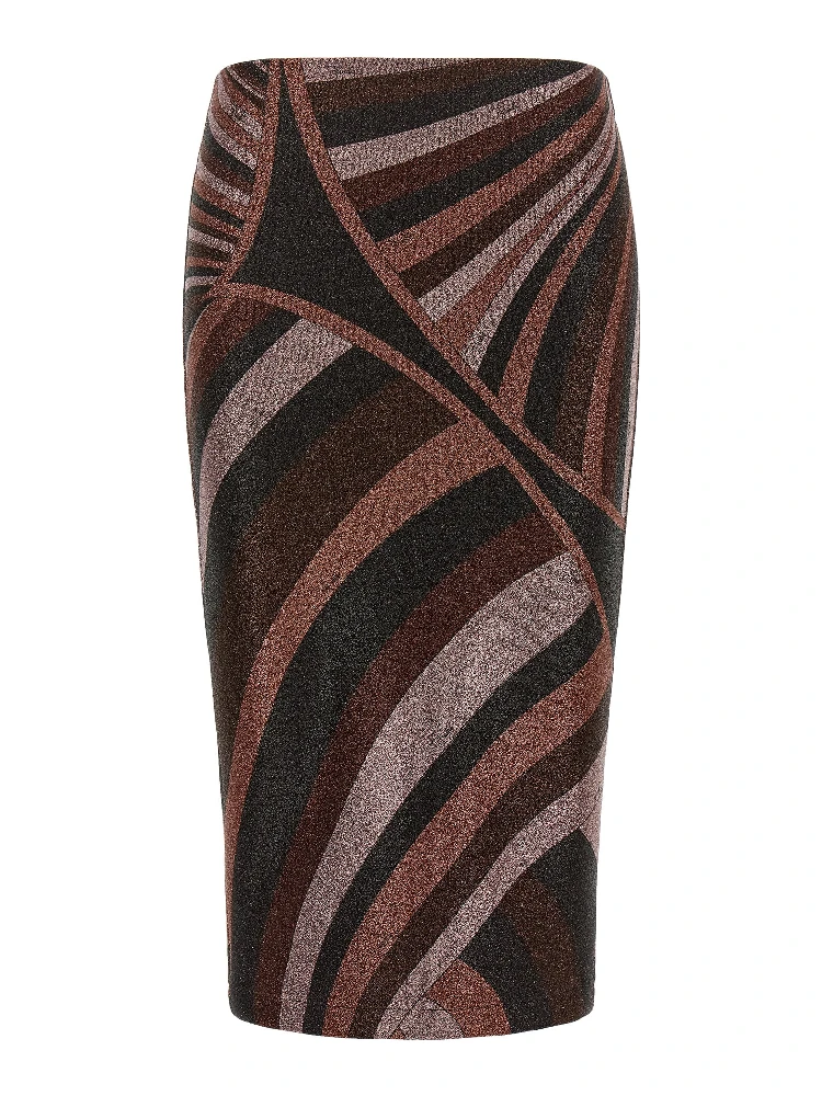 Bordeaux Polyamide Midi Skirt