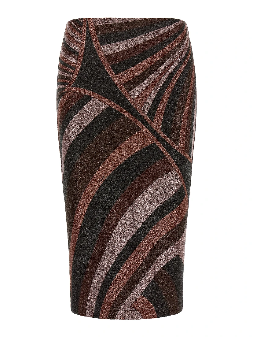 Bordeaux Polyamide Midi Skirt