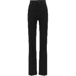 Black Elastane High-Waisted Jean