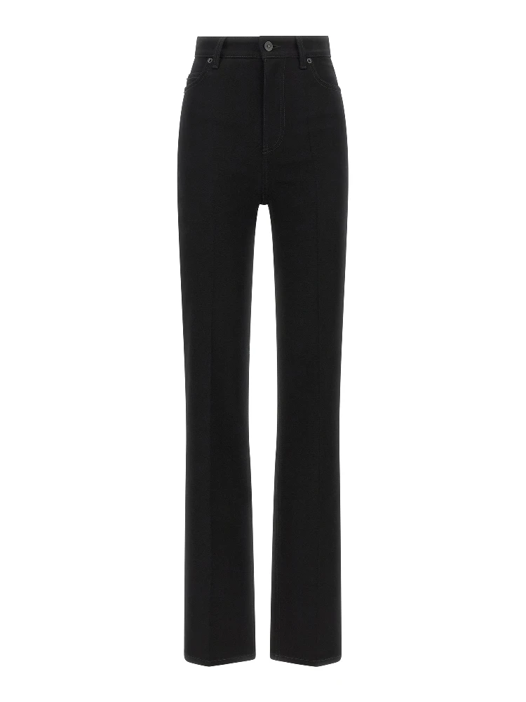 Black Elastane High-Waisted Jean