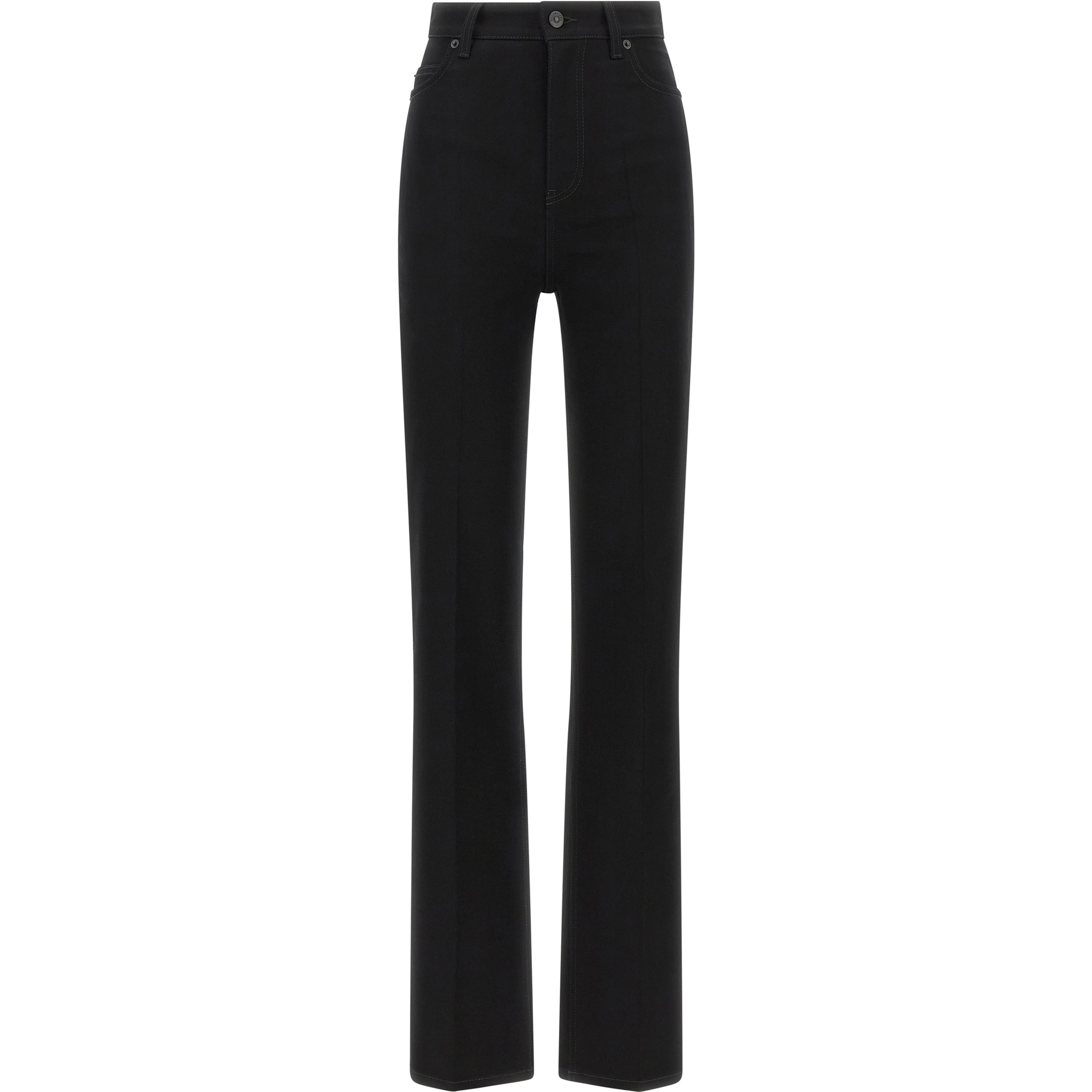 Black Elastane High-Waisted Jean