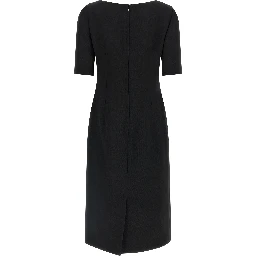 Black Virgin Wool Midi Dress