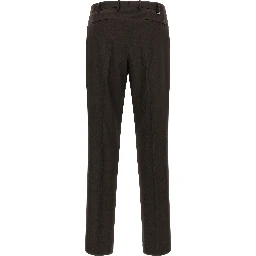 Brown Virgin Wool Dress Pants