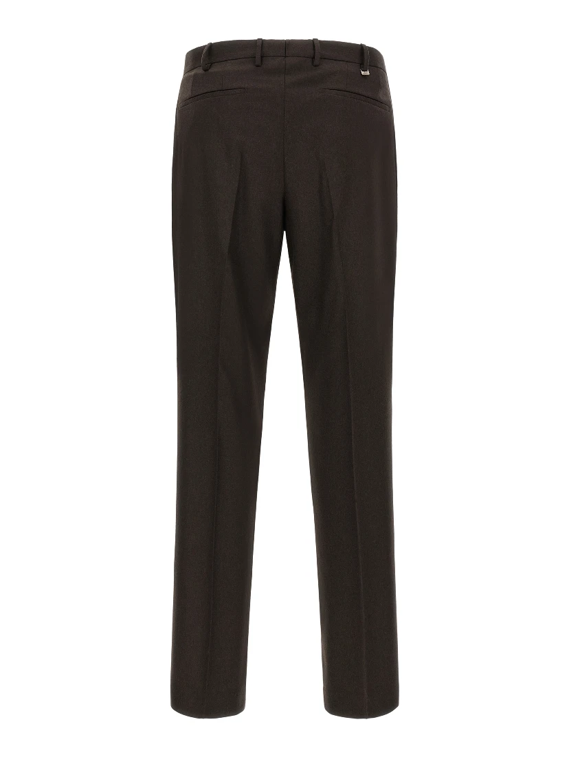 Brown Virgin Wool Dress Pants
