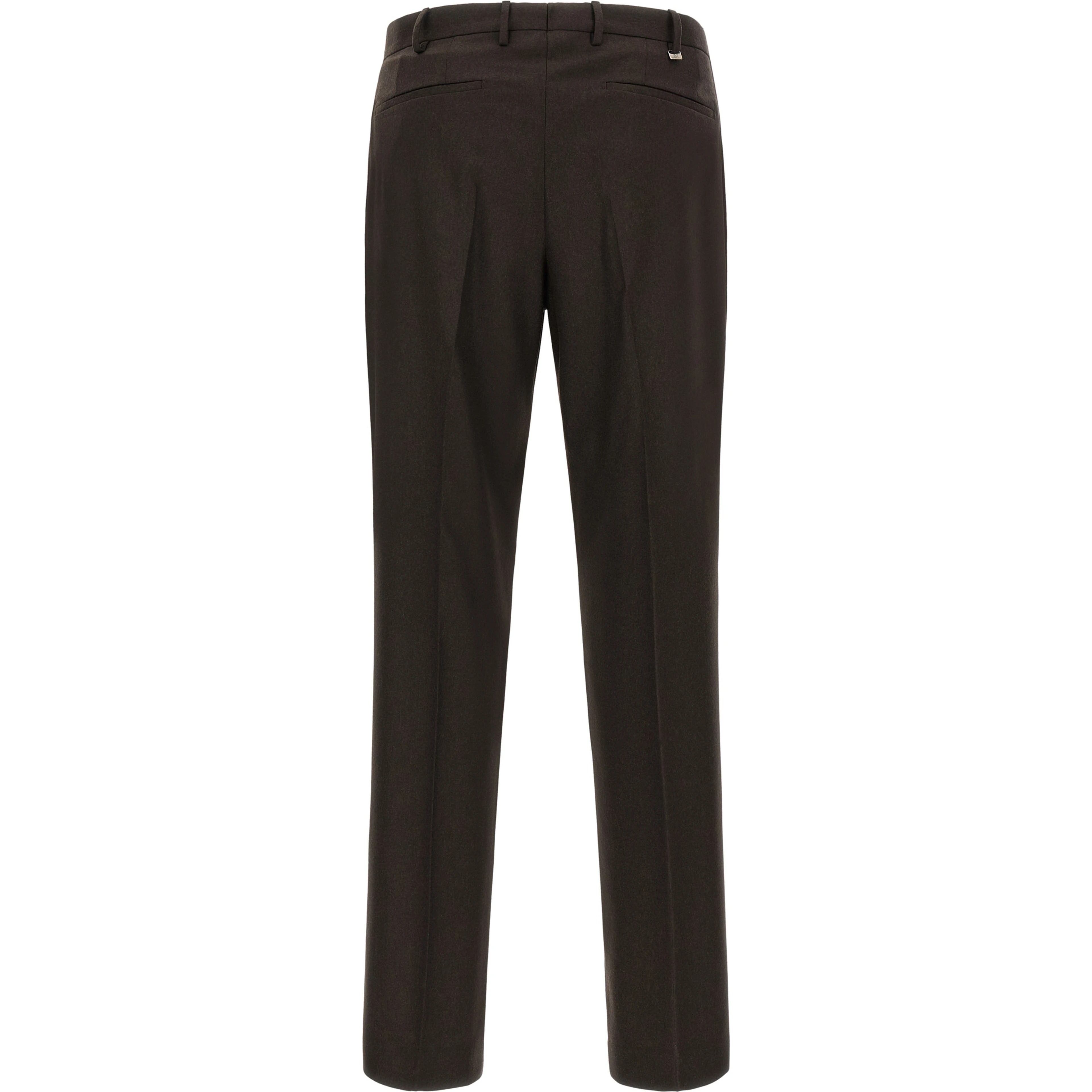Brown Virgin Wool Dress Pants
