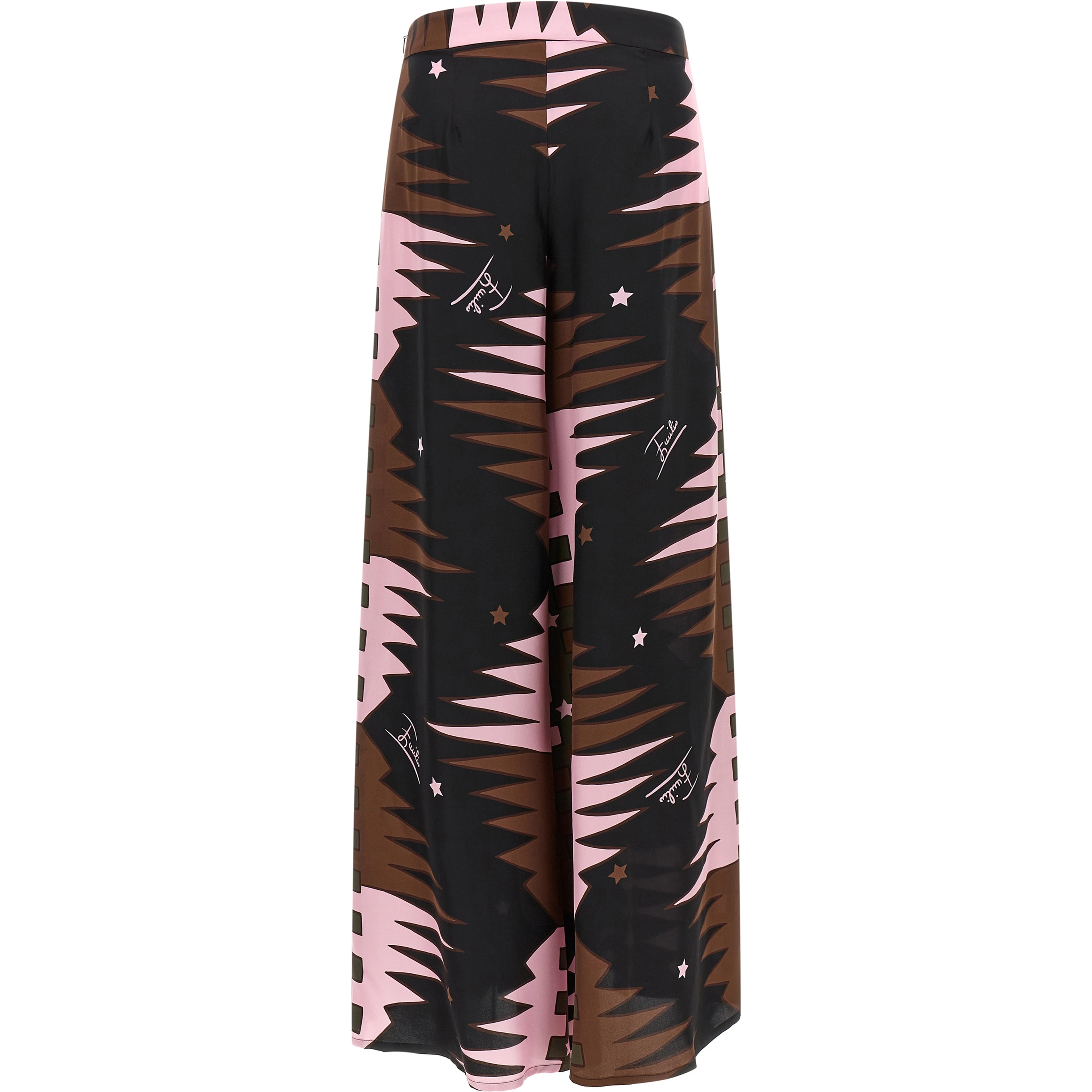 Multicolor Silk Casual Pants