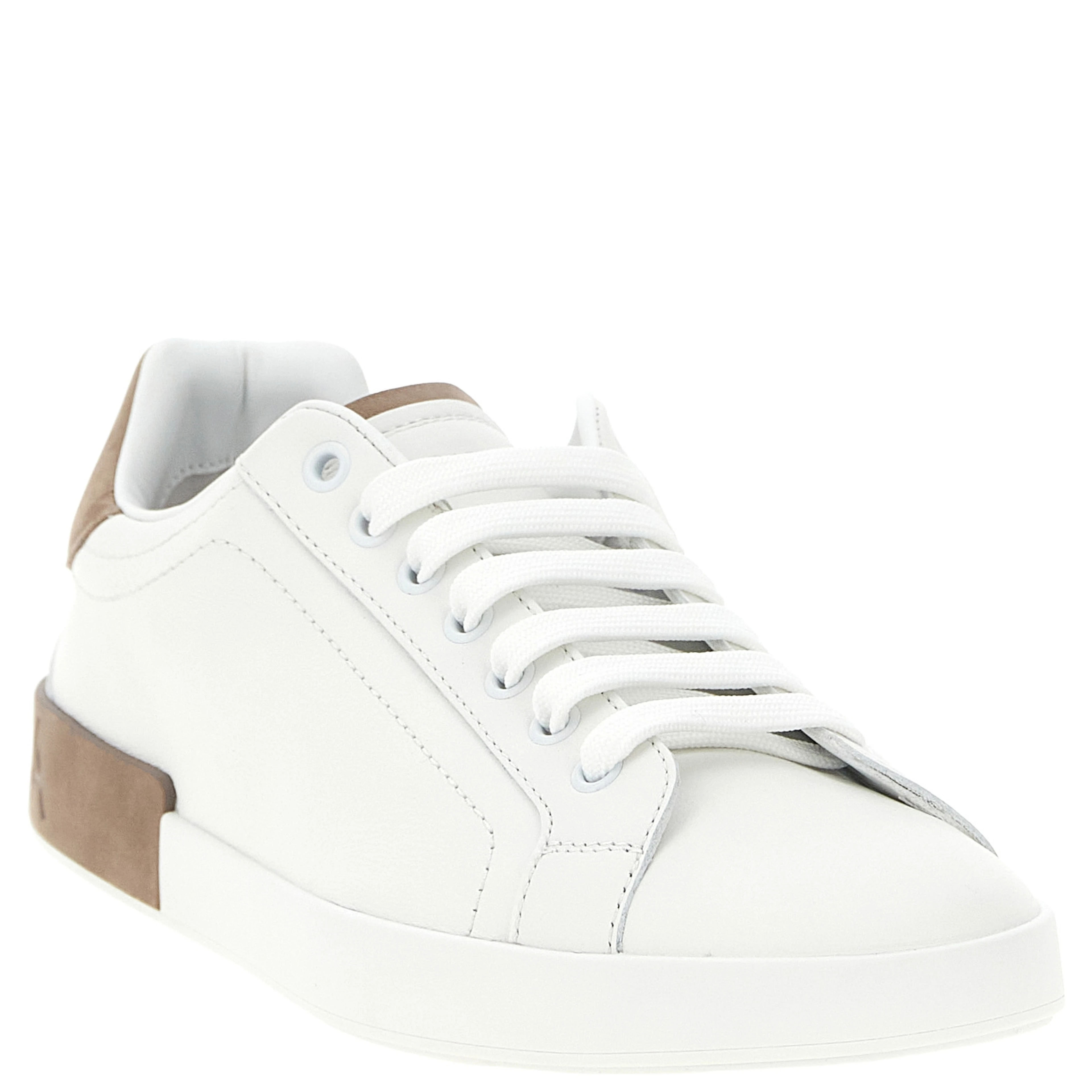 Beige Calfskin Low Top Sneakers