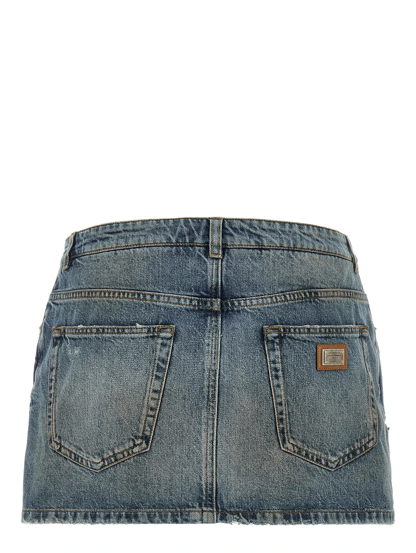 Blue Cotton Long Skirt