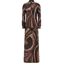 Bordeaux Polyamide Long Dress