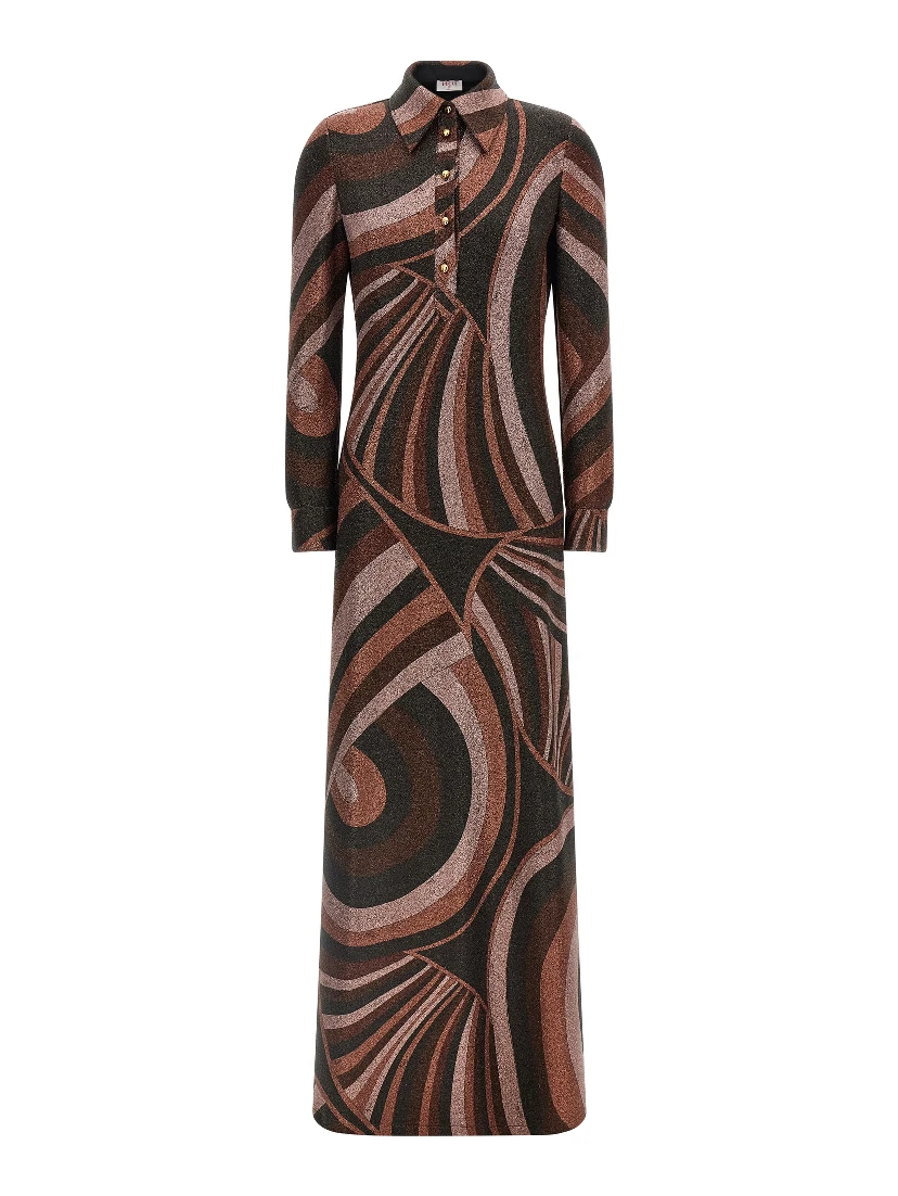 Bordeaux Polyamide Long Dress