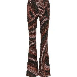 Bordeaux Polyamide Flared Pants
