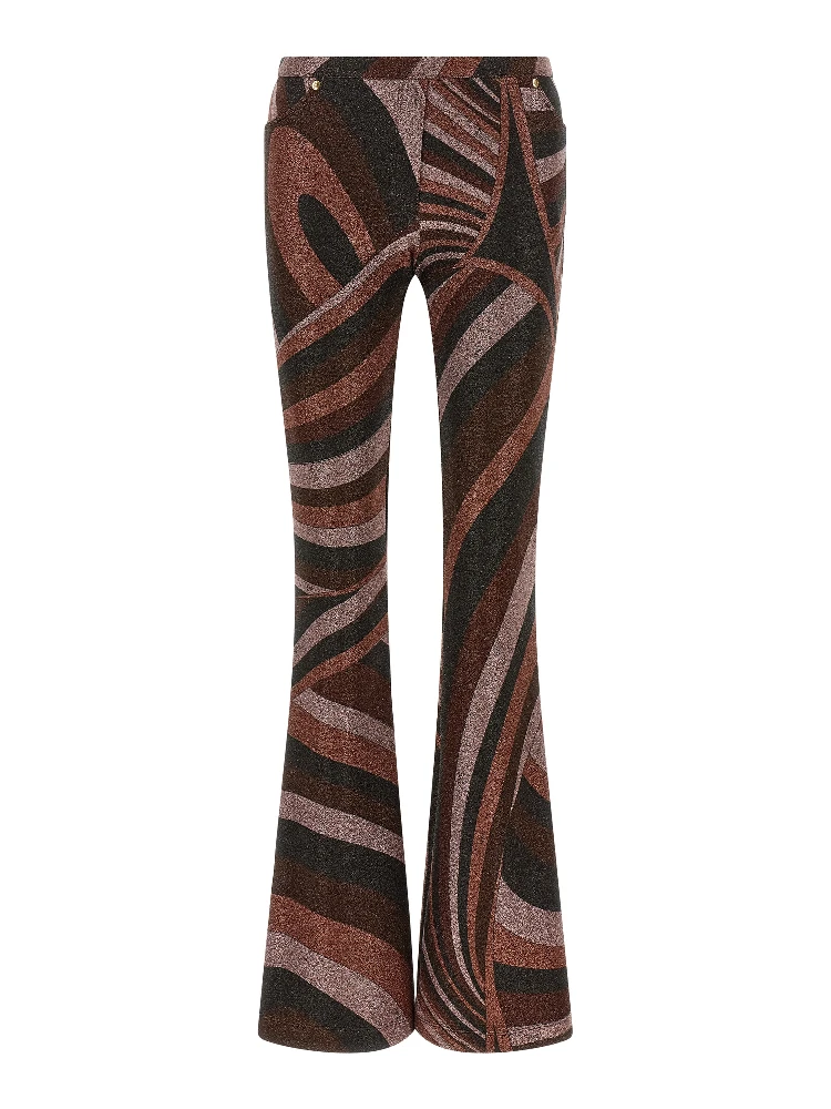 Bordeaux Polyamide Flared Pants