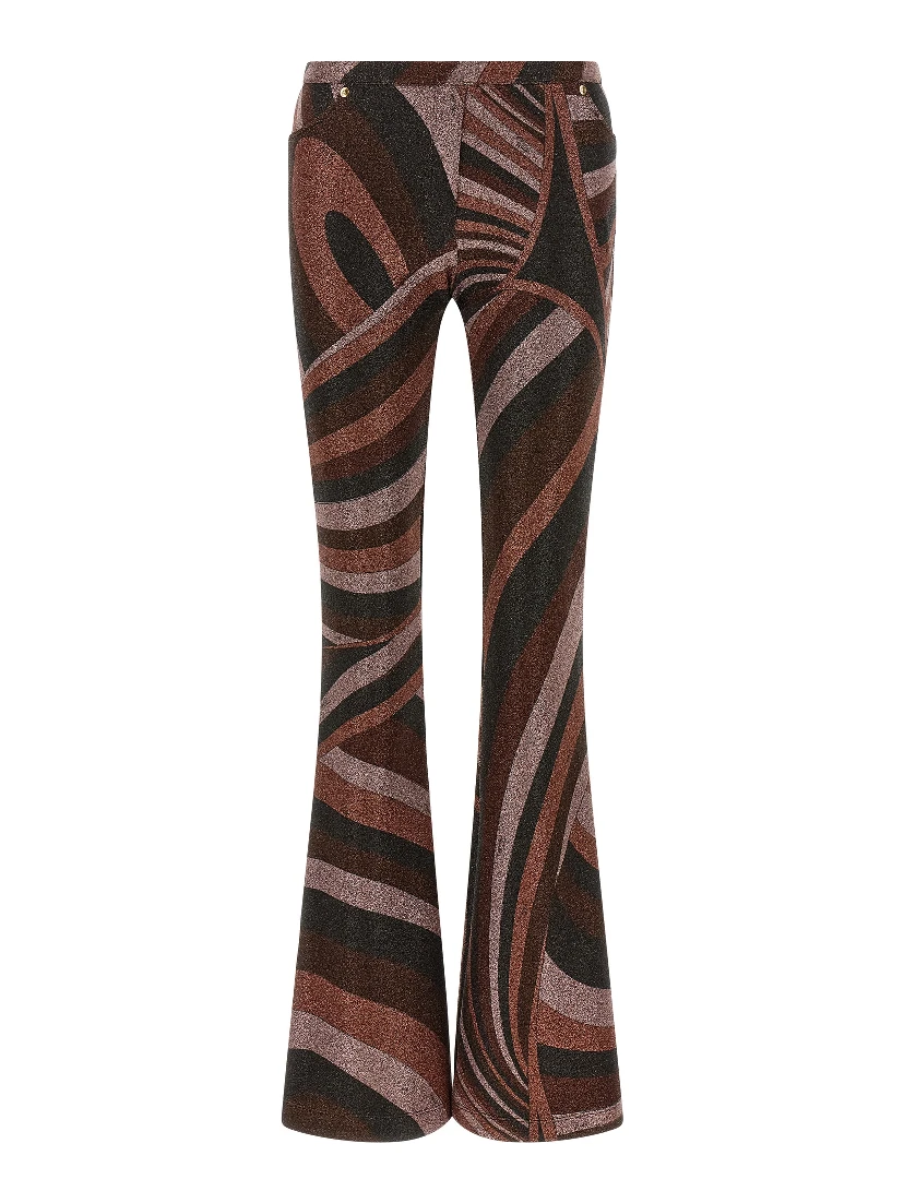 Bordeaux Polyamide Flared Pants