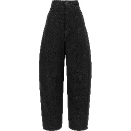 Black Cotton High-Waisted Jean