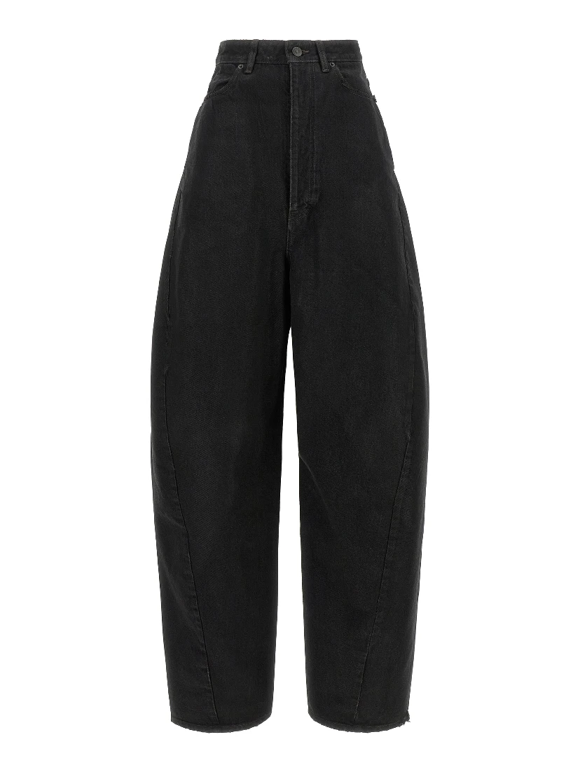 Black Cotton High-Waisted Jean