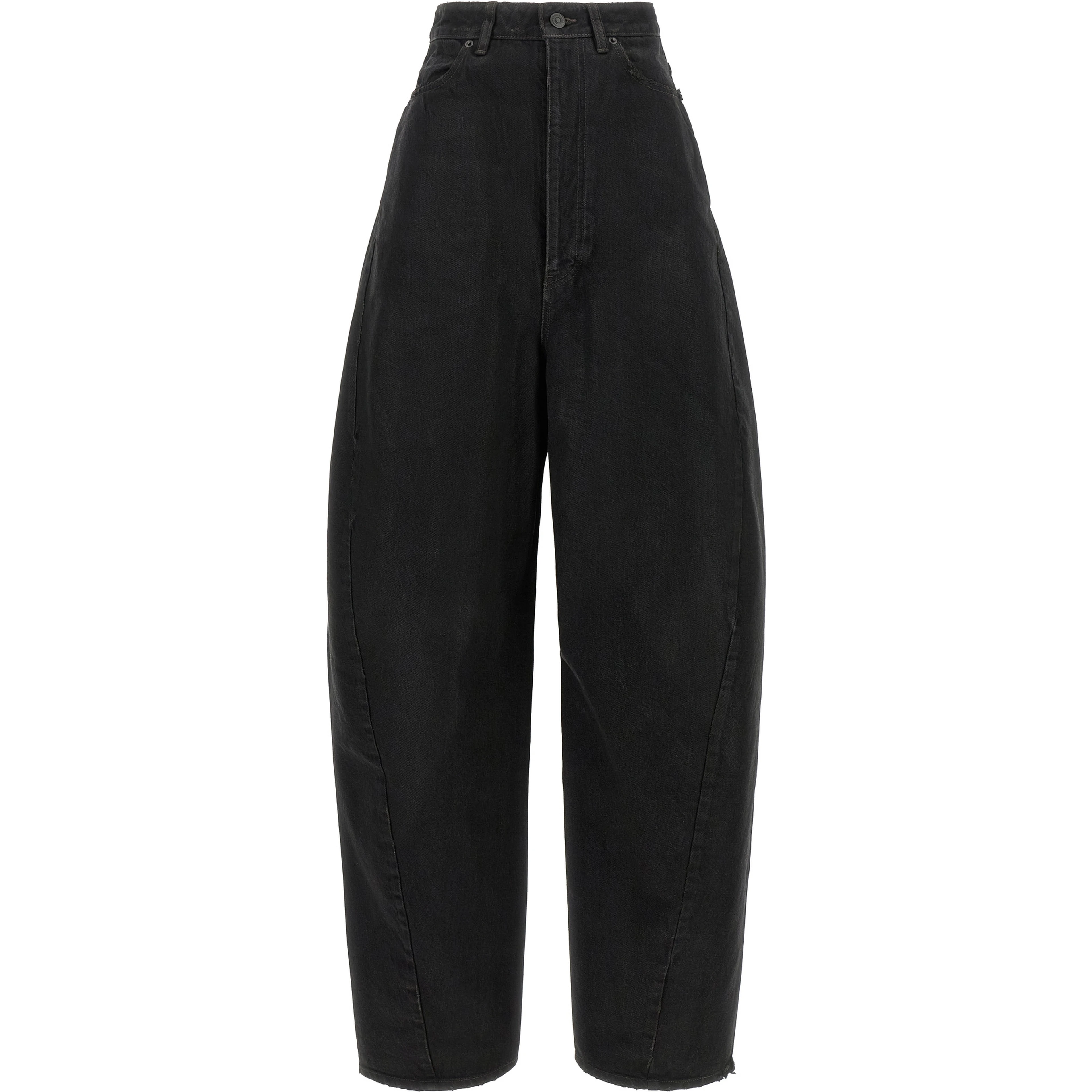 Black Cotton High-Waisted Jean
