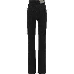 Black Elastane High-Waisted Jean