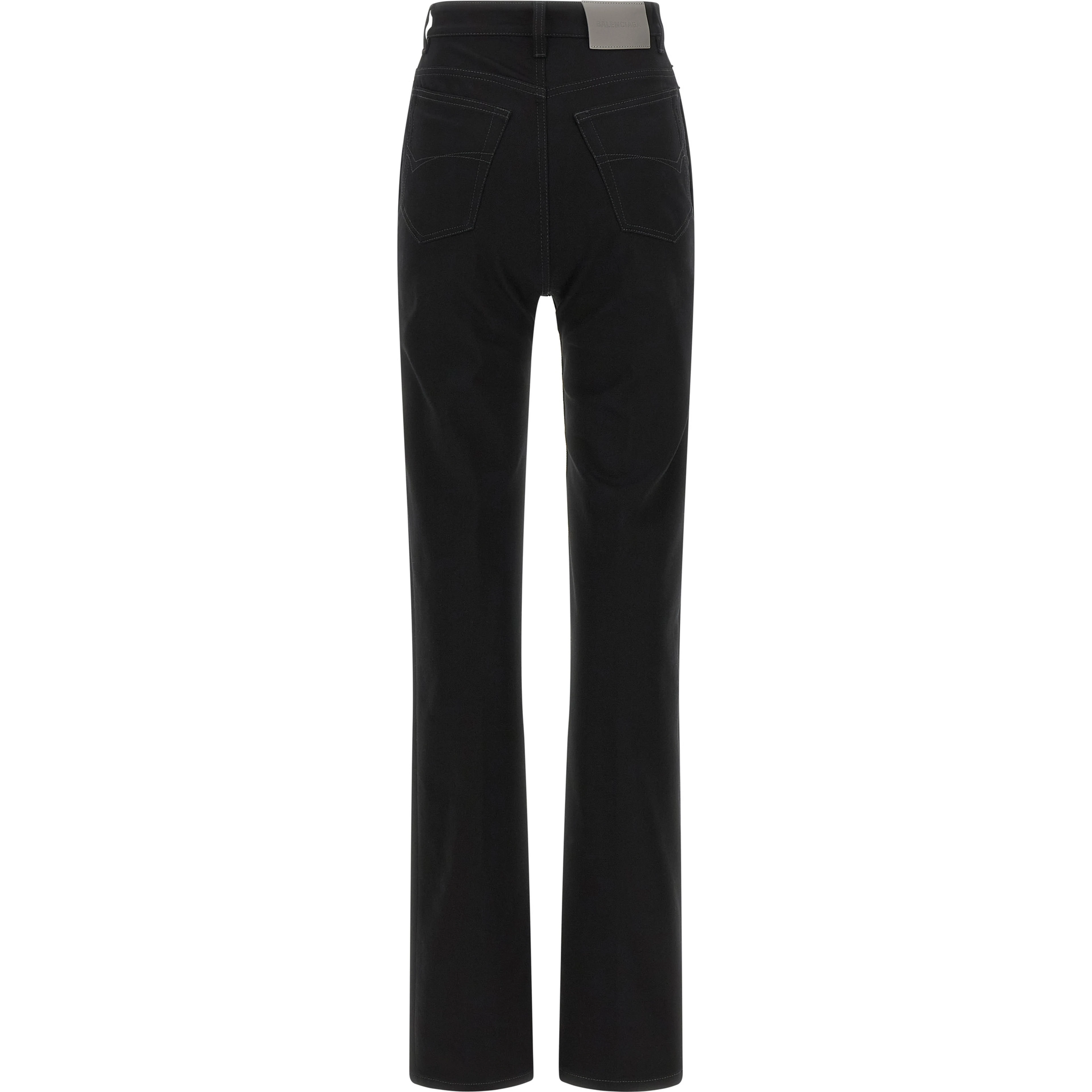 Black Elastane High-Waisted Jean