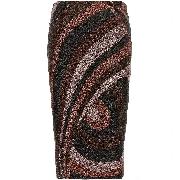 Bordeaux Polyamide Midi Skirt