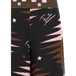 Multicolor Silk Casual Pants