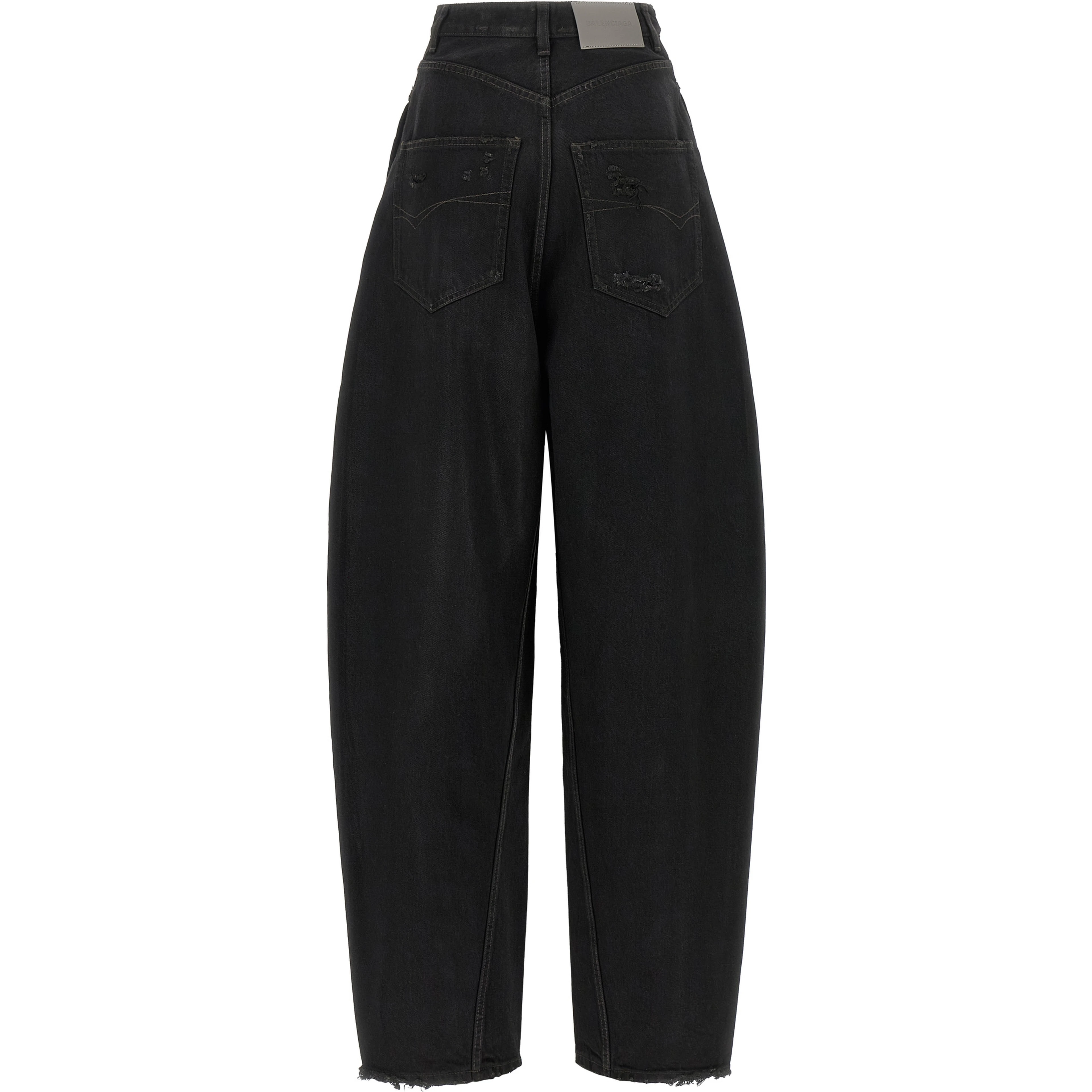 Black Cotton High-Waisted Jean