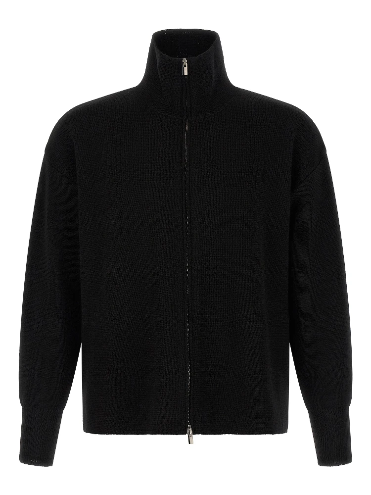 Black Virgin Wool Cardigan