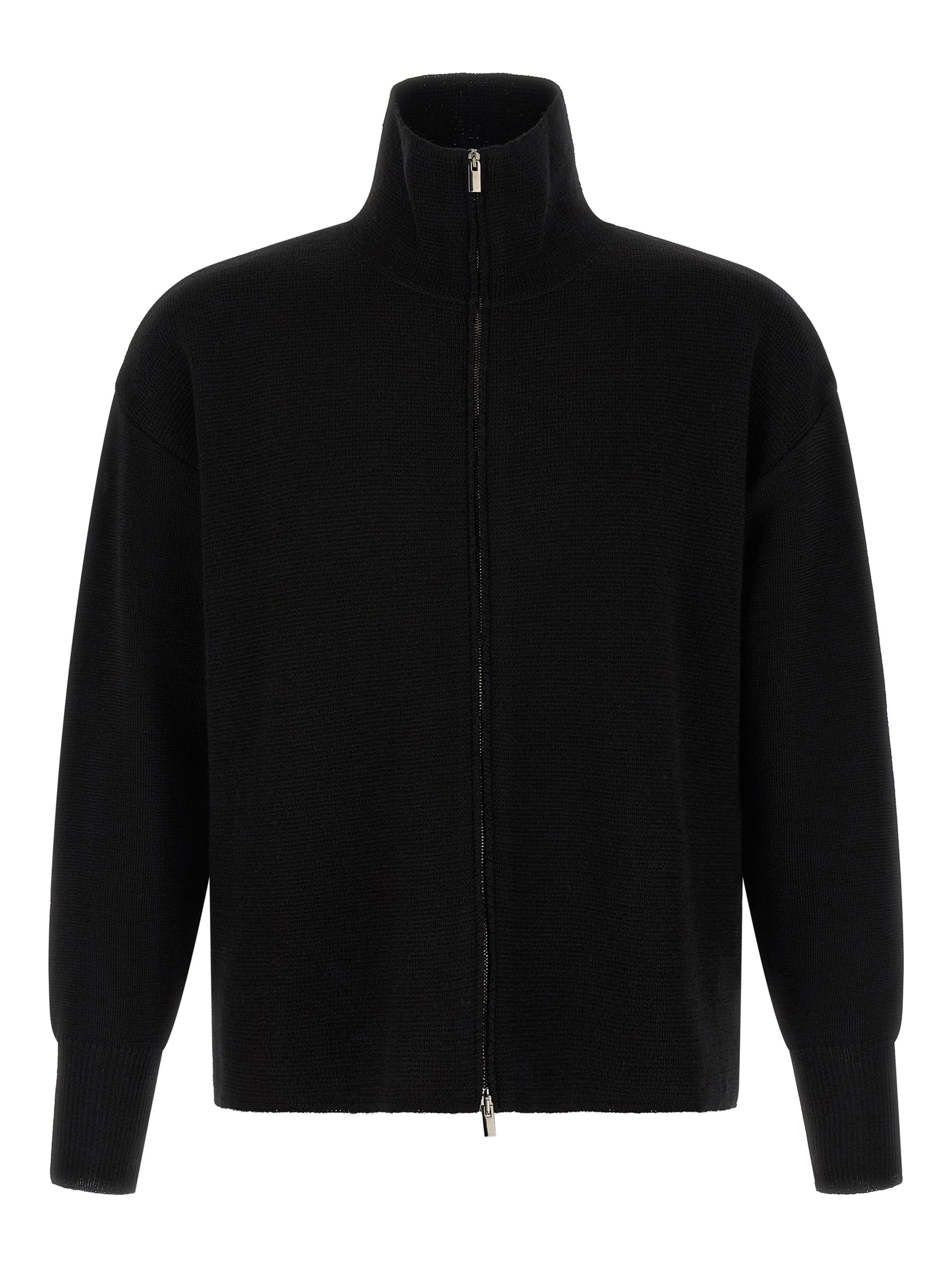 Black Virgin Wool Cardigan
