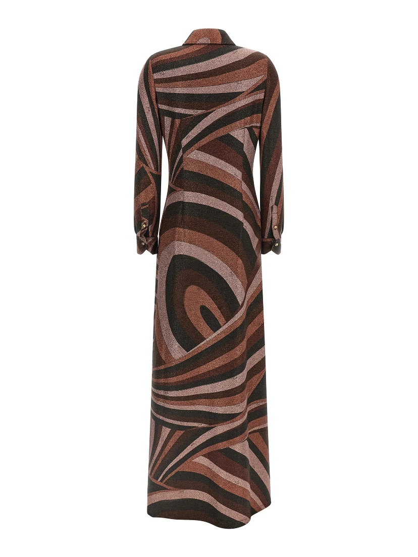 Bordeaux Polyamide Long Dress